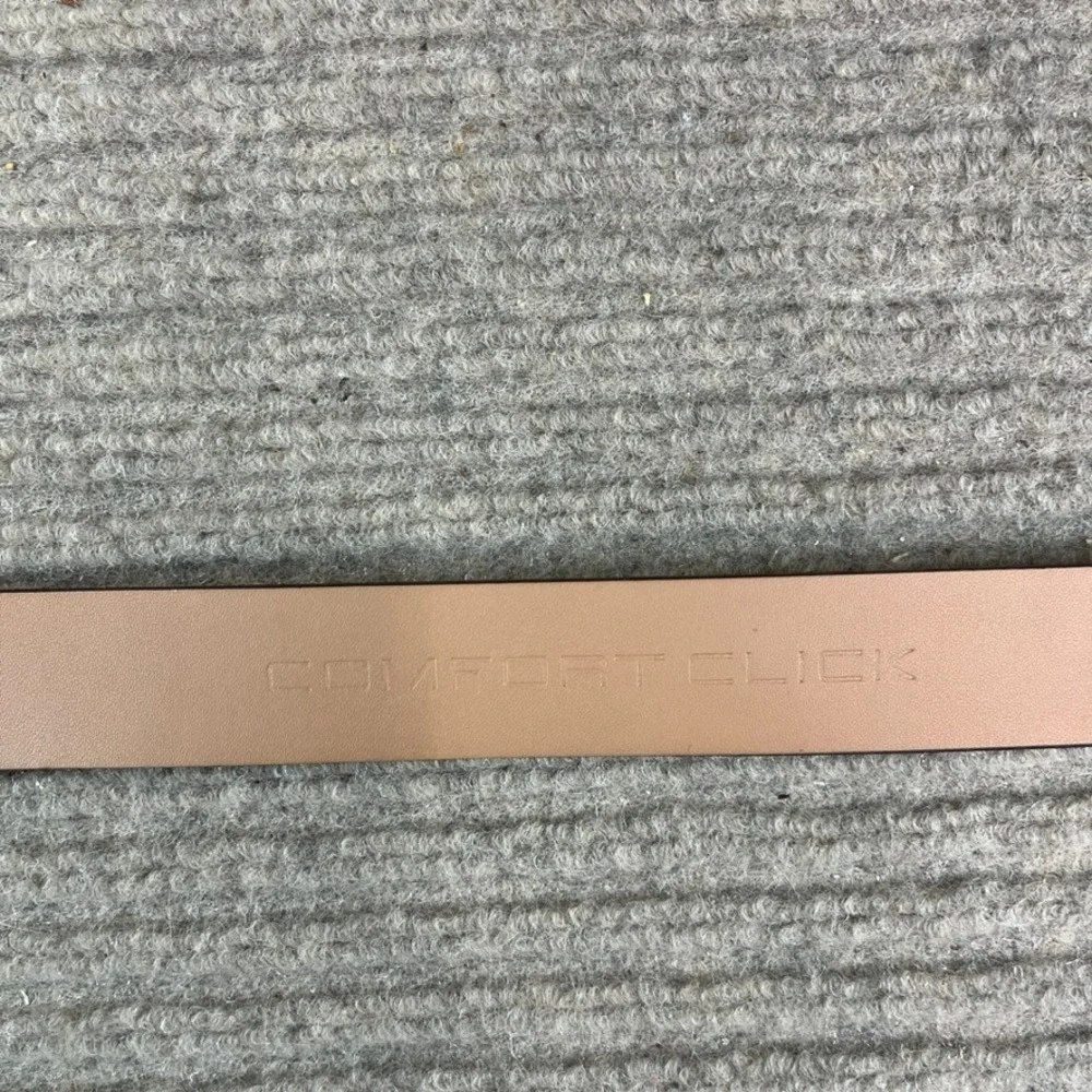 Comfort Click Mens Ratchet Belt Tan Brown Leather Adjustable Silver Buckle 46.5